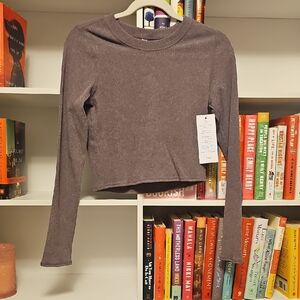 Purple Long Sleeve Crop Top